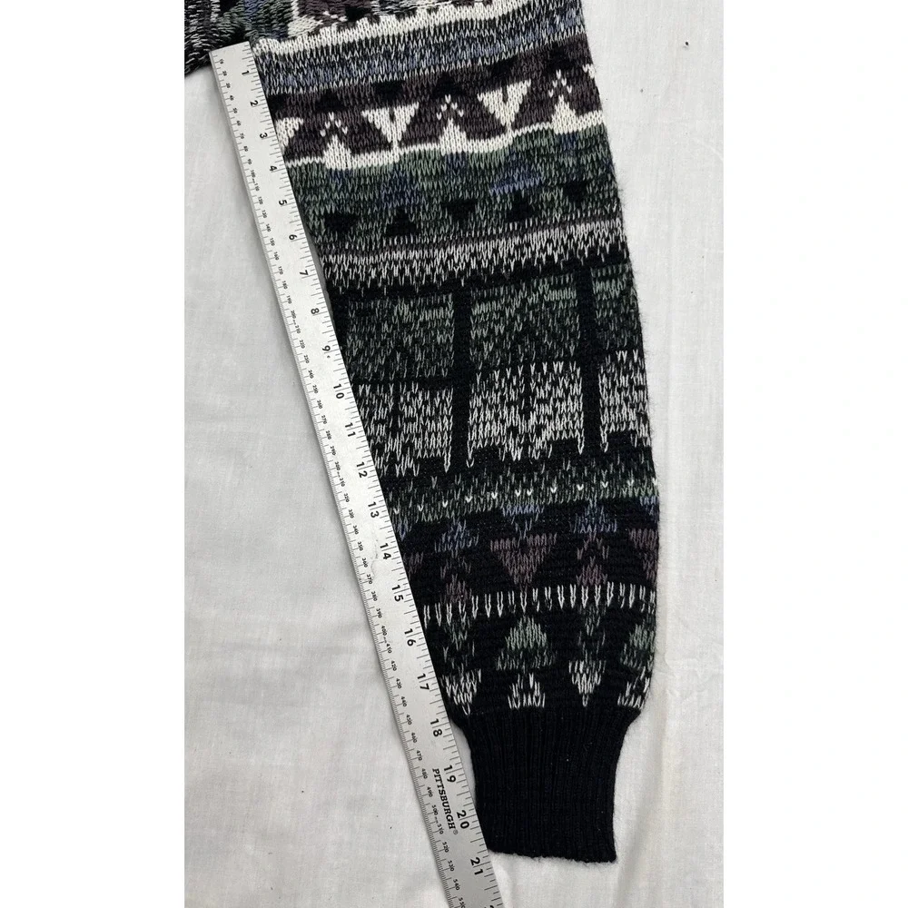 Vintage 80s Sweater‎ Men's M Geometric Purple Black Sir William